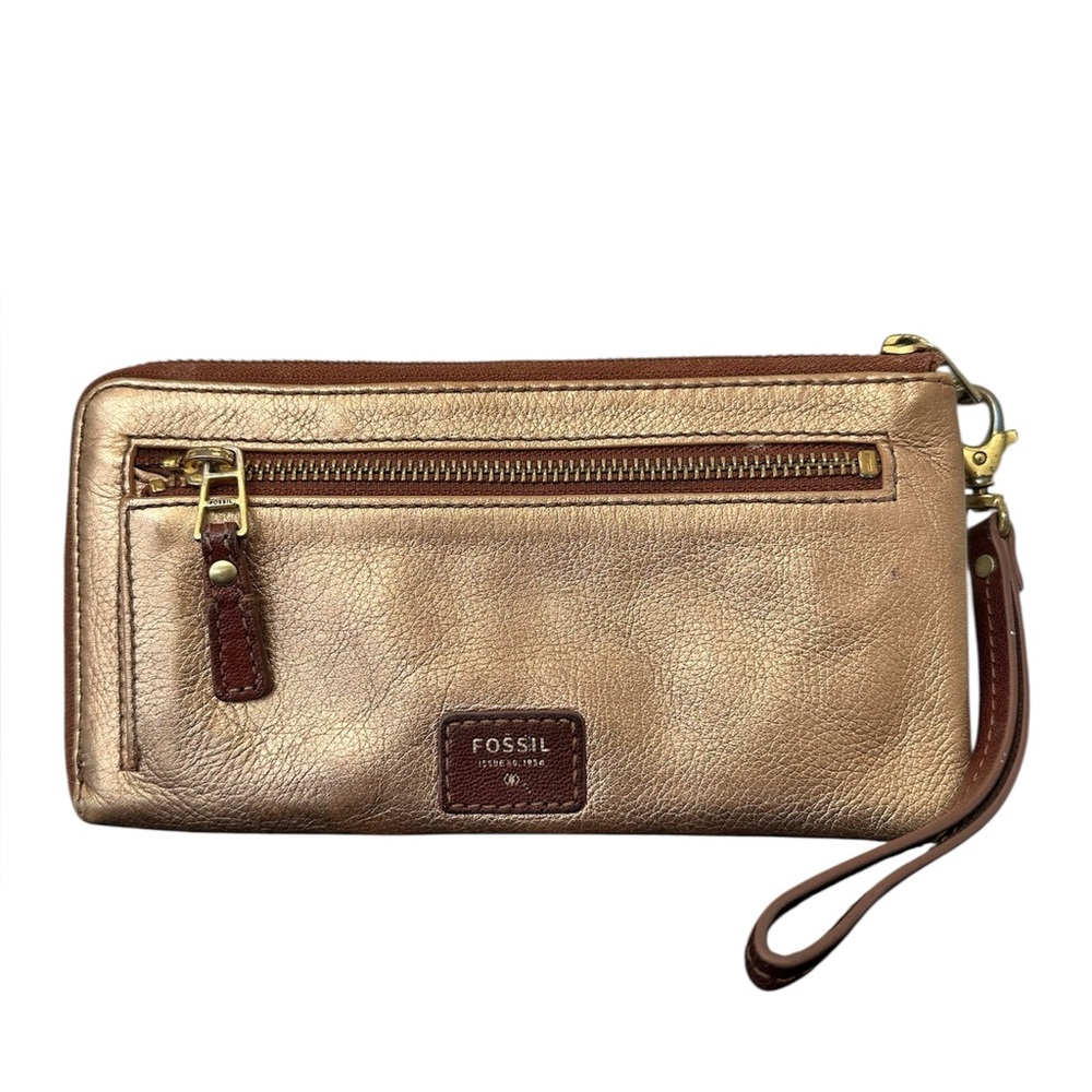 Fossil Rose Gold Leather Long Wallet